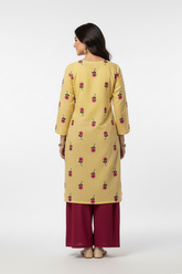 Soft Yellow Karandi Embroidery 2PC